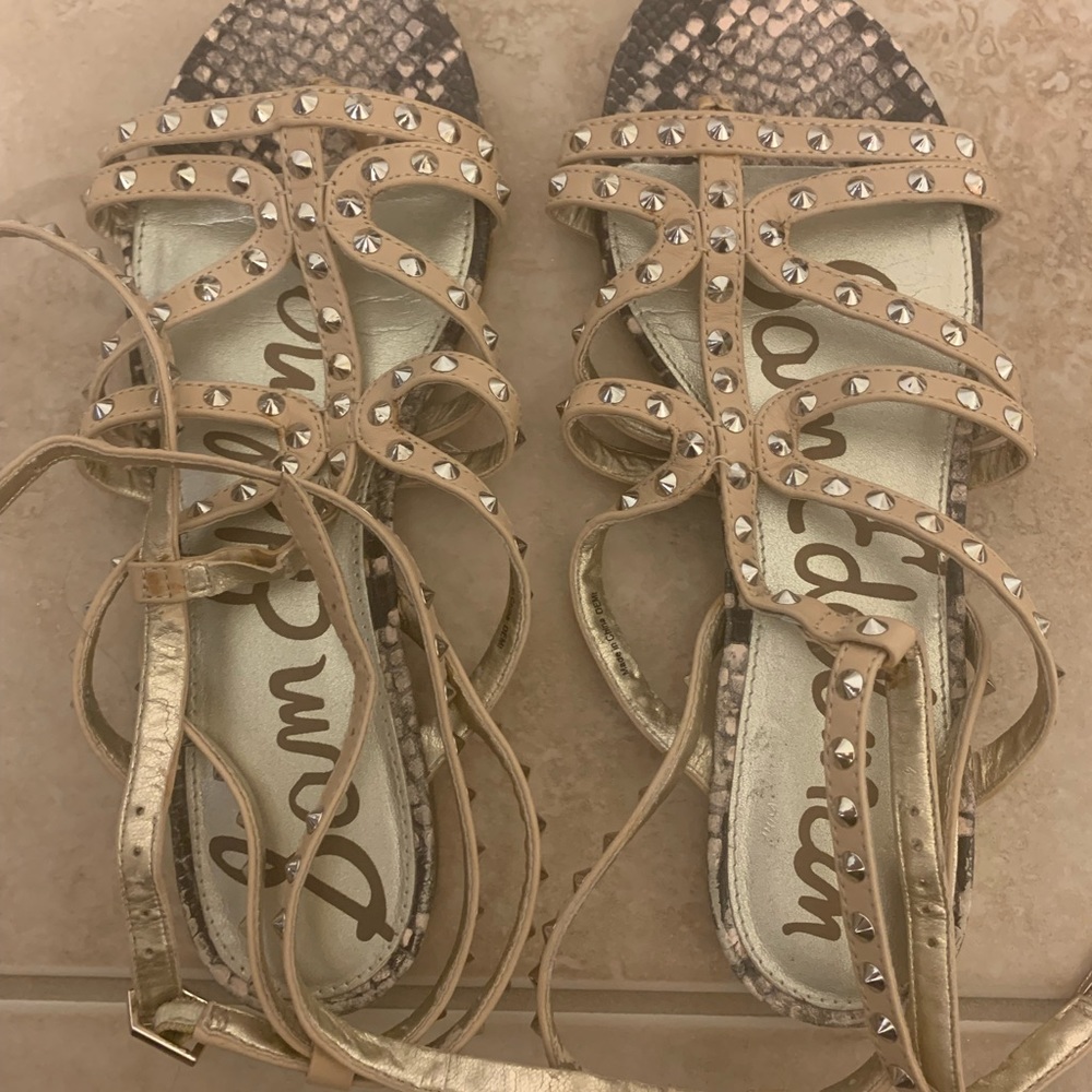 Sam Edelman Stud Snakeskin Sandals